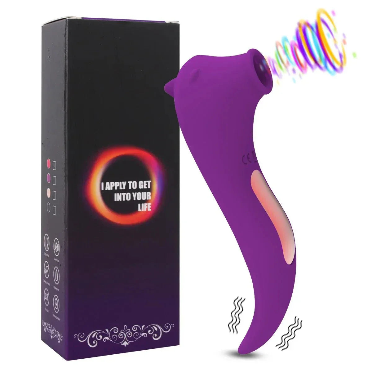 Powerful purple clitoris sucking vibrator with ergonomic design and packaging box