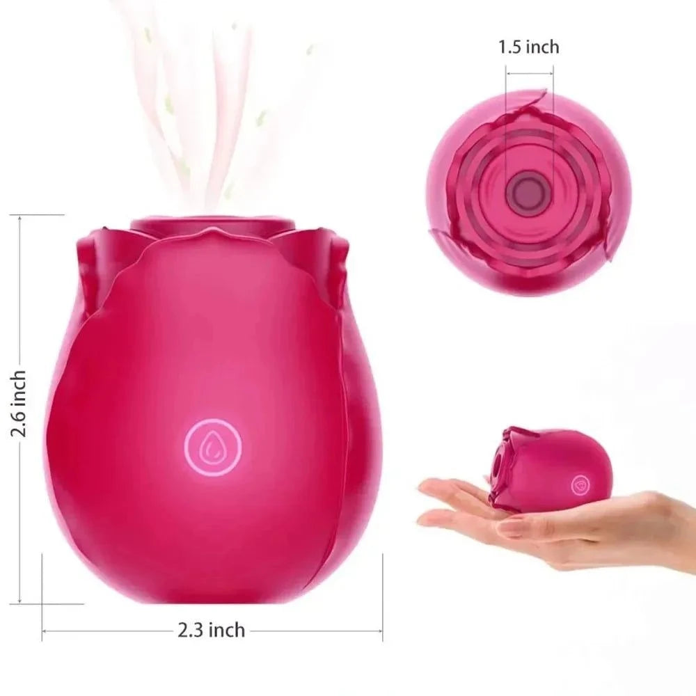 Rose-Shape Sucking Vibrator – Clitoral & Nipple Stimulator with Oral Licking Sensation