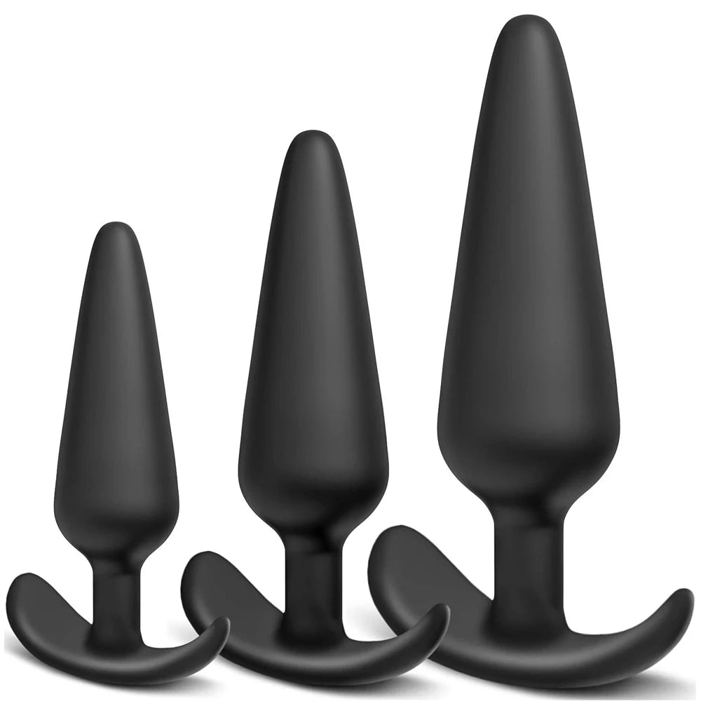 3-Piece Silicone Anal Plug Set – Soft & Flexible Butt Plugs
