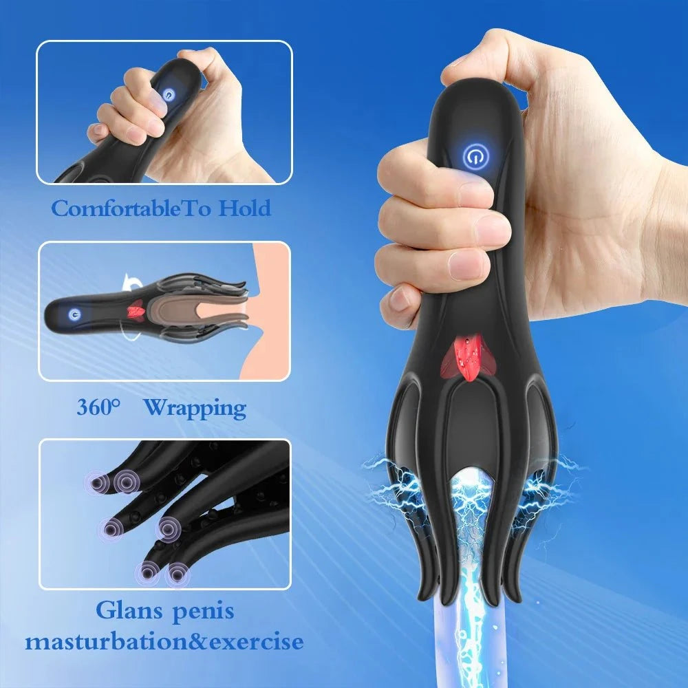 Glans Trainer Vibrator soft fingertip massager for penis and G-spot stimulation ergonomic design with 360-degree wrapping and powerful vibration
