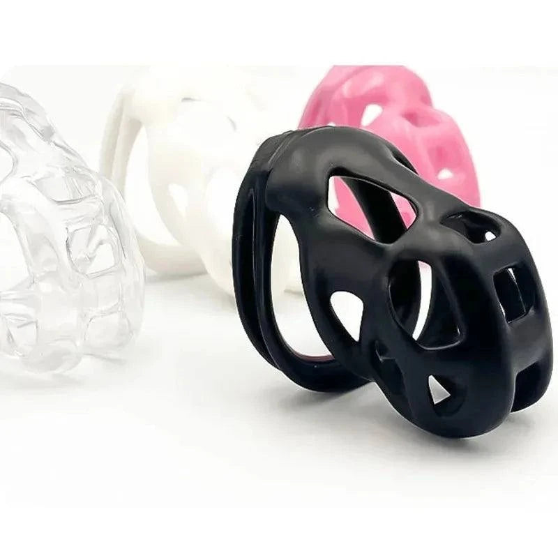 Mini dispositivo de castidad masculino: jaula ventilada con anillo y cerradura