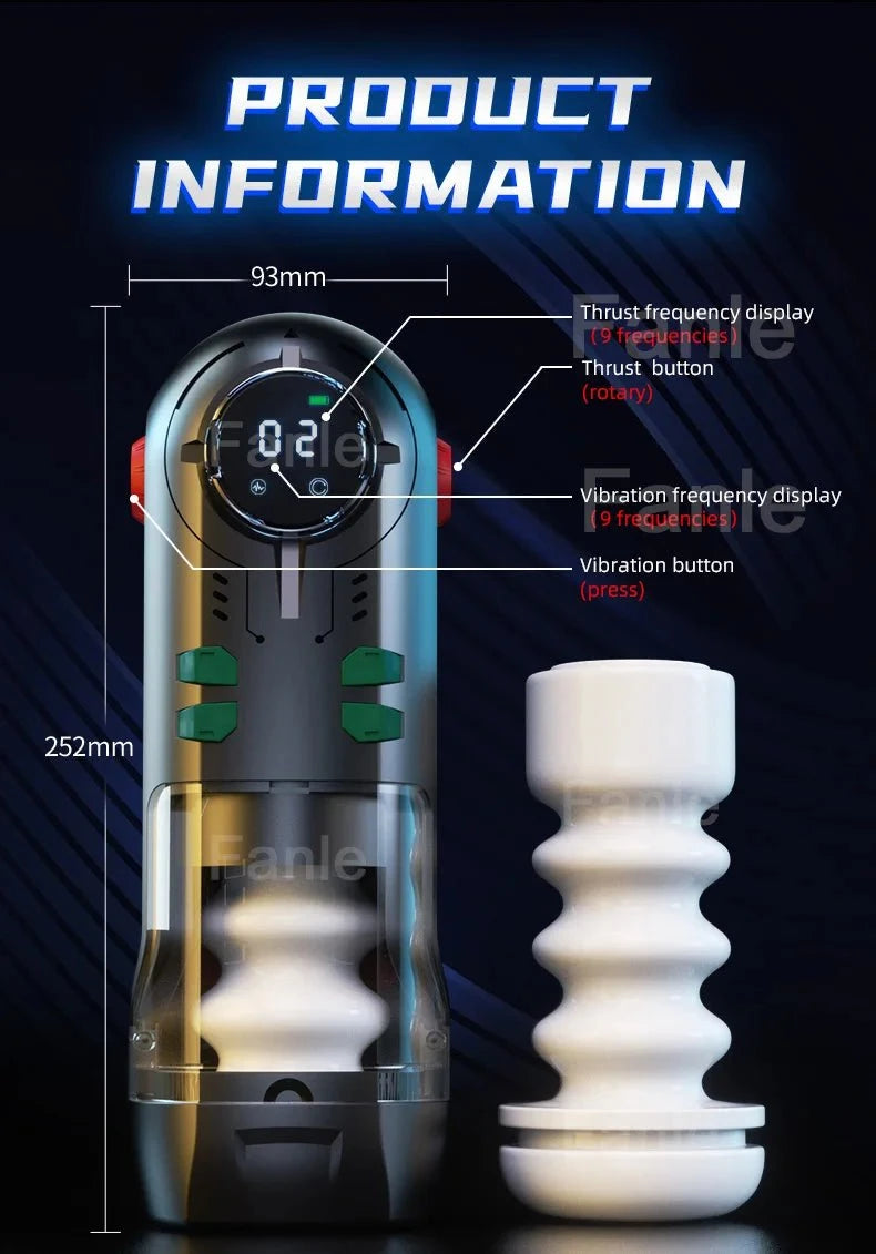Automatic Male Masturbator Cup Telescopic Sucking Heated Pussy Blowjob Machine Thrusting Vibration Masturbation Sex Toy for Men