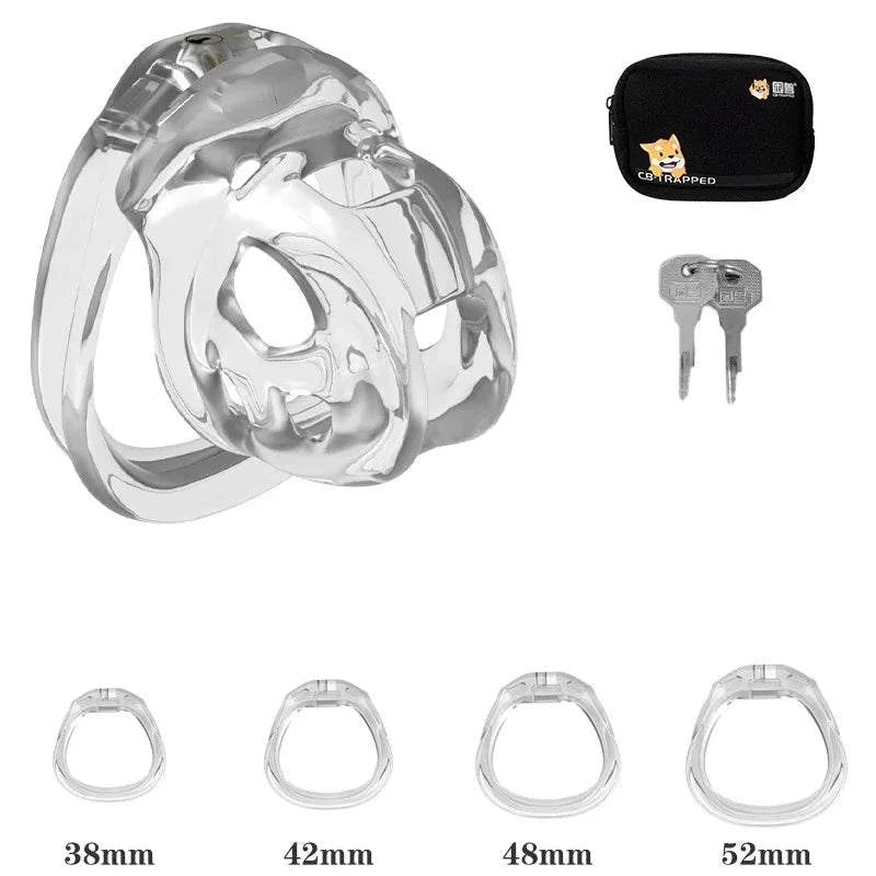 Mini dispositivo de castidad masculino: jaula ventilada con anillo y cerradura