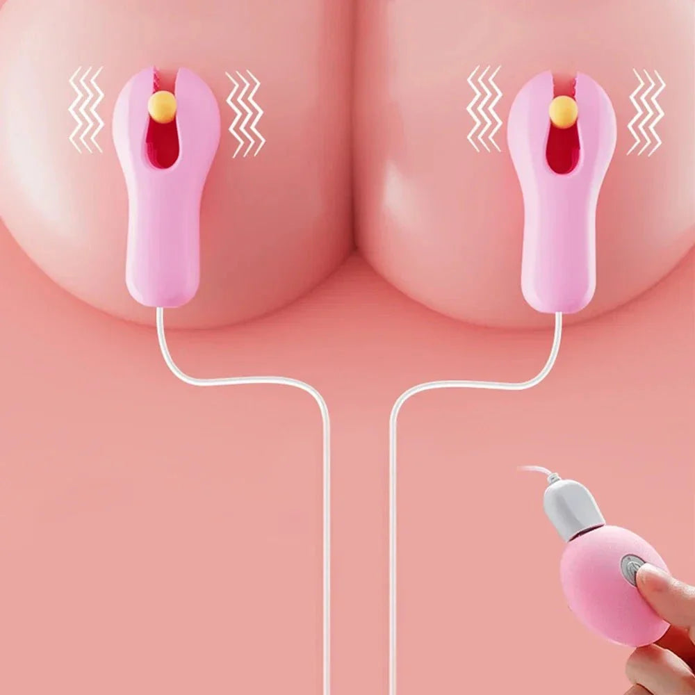 Enhancer Nipple Stimulator vibrating pink nipple clamps for breast massage and stimulation