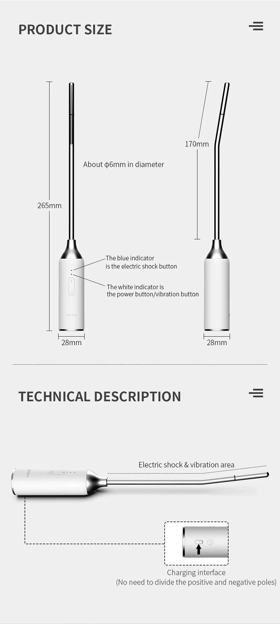 JEUSN Male Urethral Vibrator and Electro Shock Dilator Set with multiple catheter sizes and adjustable vibration and electric shock functions for intense urethral stimulation