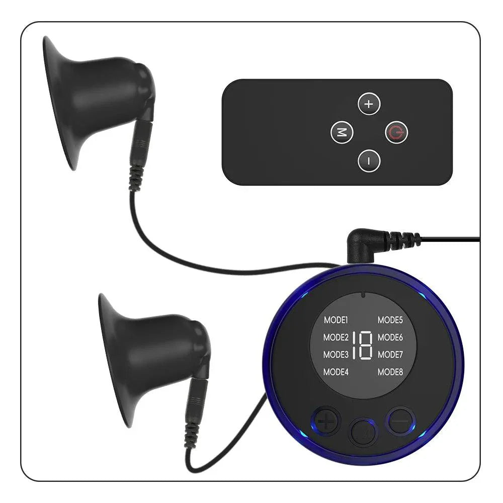 Electric shock nipple clamps with remote control for breast and body stimulation set