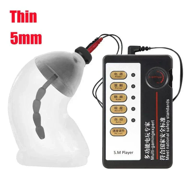 Electric Shock Penis Plug with chastity cage and urethral dilator set with remote control