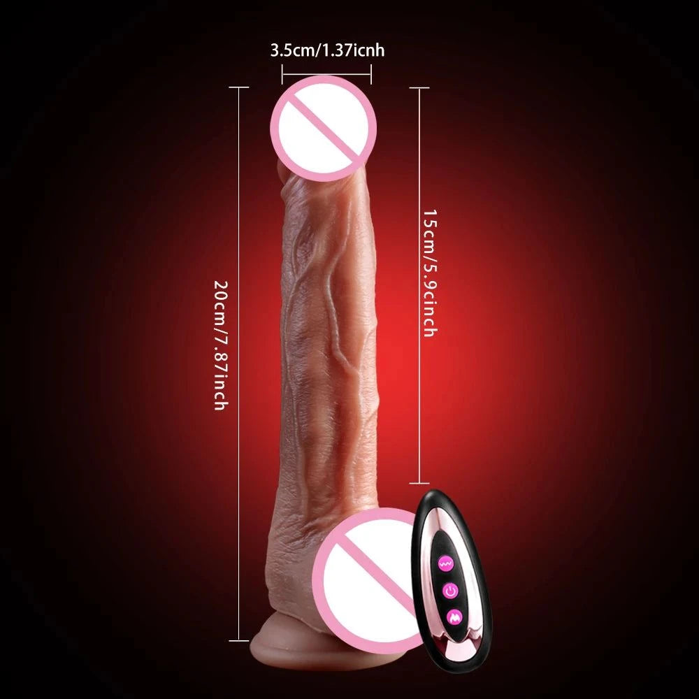 Realistic Telescopic Rotating Vibrator Dildo — Heated, Rotating & Telescopic Pleasure Stick