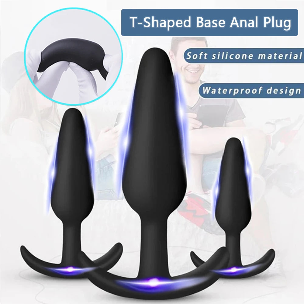 3-Piece Silicone Anal Plug Set – Soft & Flexible Butt Plugs