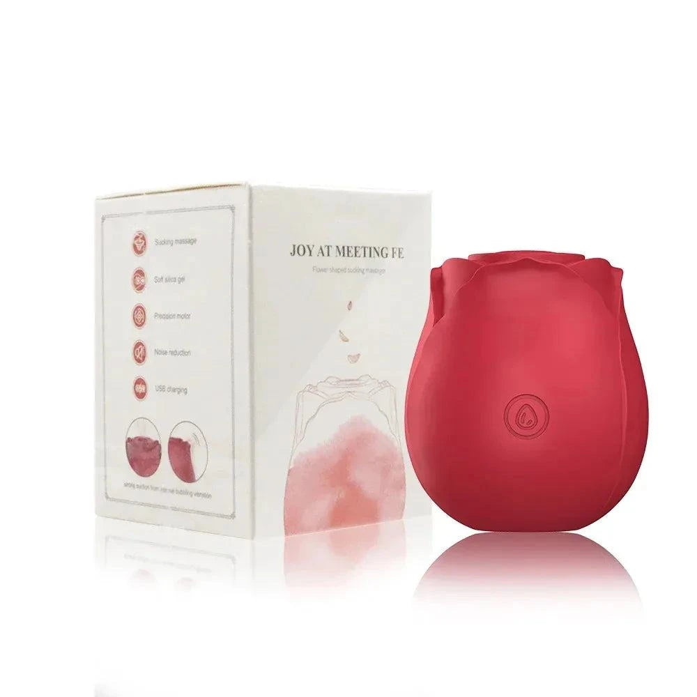 Rose-Shape Sucking Vibrator – Clitoral & Nipple Stimulator with Oral Licking Sensation