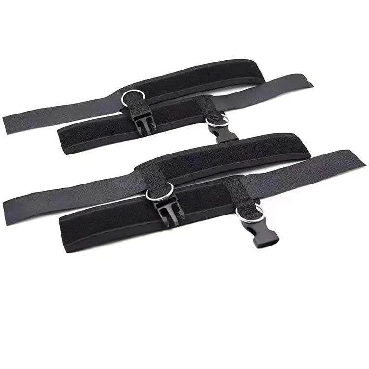 Adjustable black nylon handcuff and collar bondage kit for couples restraint