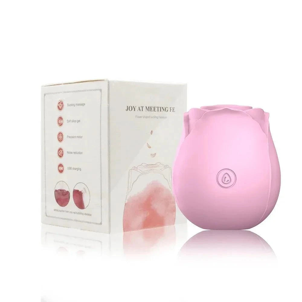 Rose-Shape Sucking Vibrator – Clitoral & Nipple Stimulator with Oral Licking Sensation