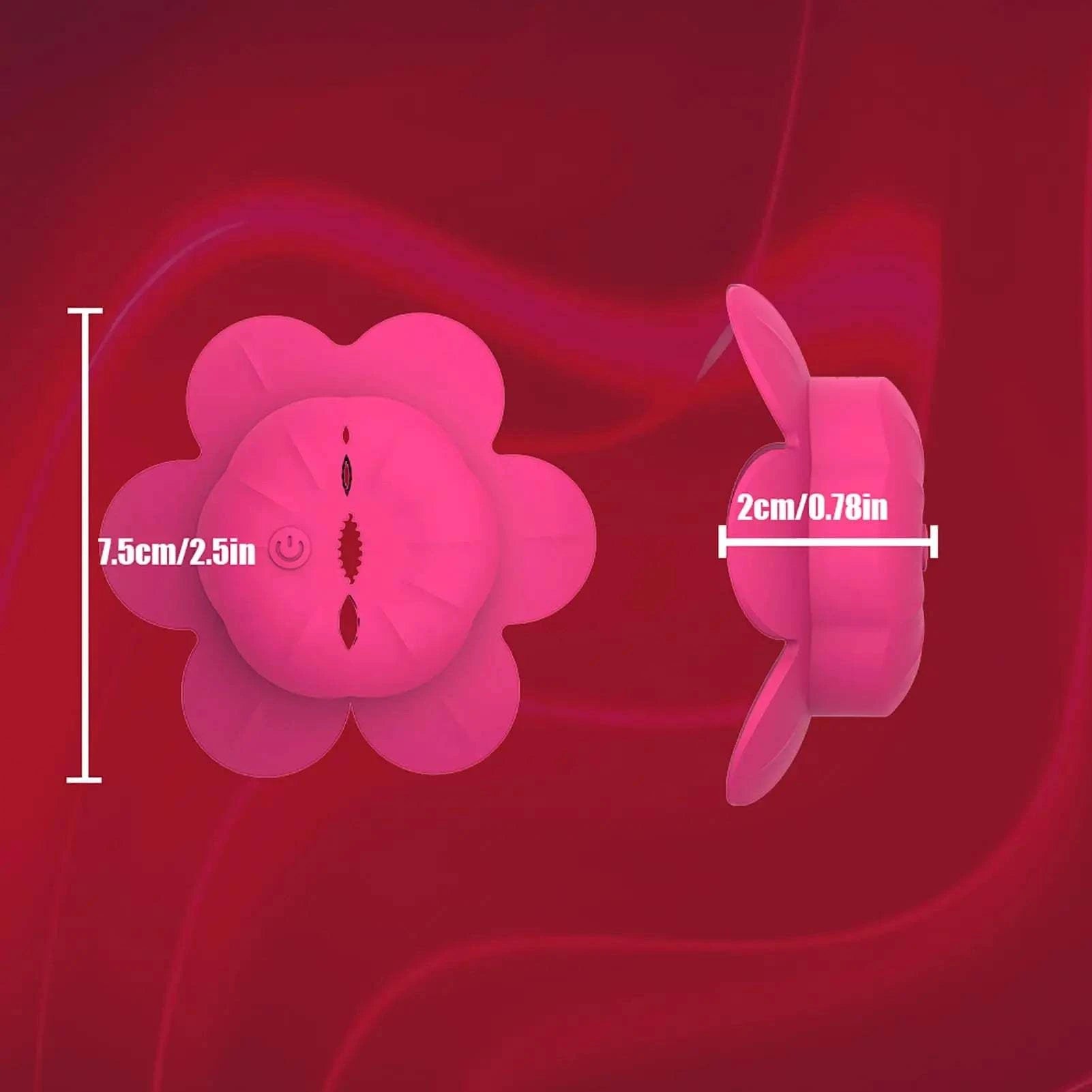 Adjustable pink rose-shaped nipple clamps vibrator with remote control and 10 vibration modes for women, waterproof and rechargeable