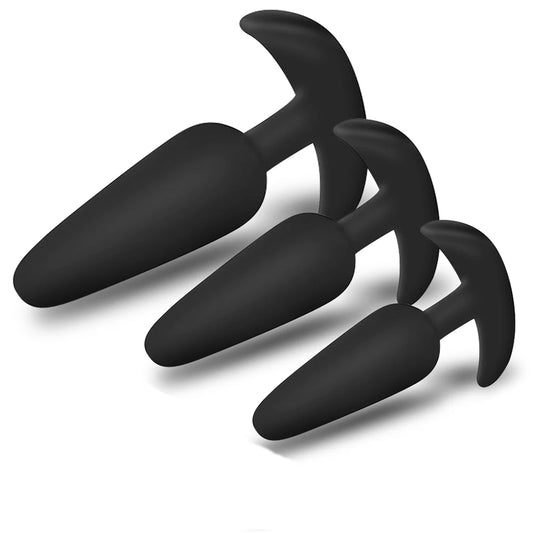 3-Piece Silicone Anal Plug Set – Soft & Flexible Butt Plugs