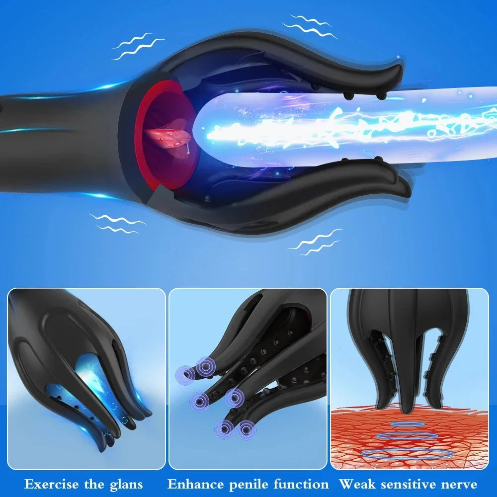 Glans Trainer Vibrator soft fingertip massager stimulating penis head and G-spot for sensitivity and endurance enhancement