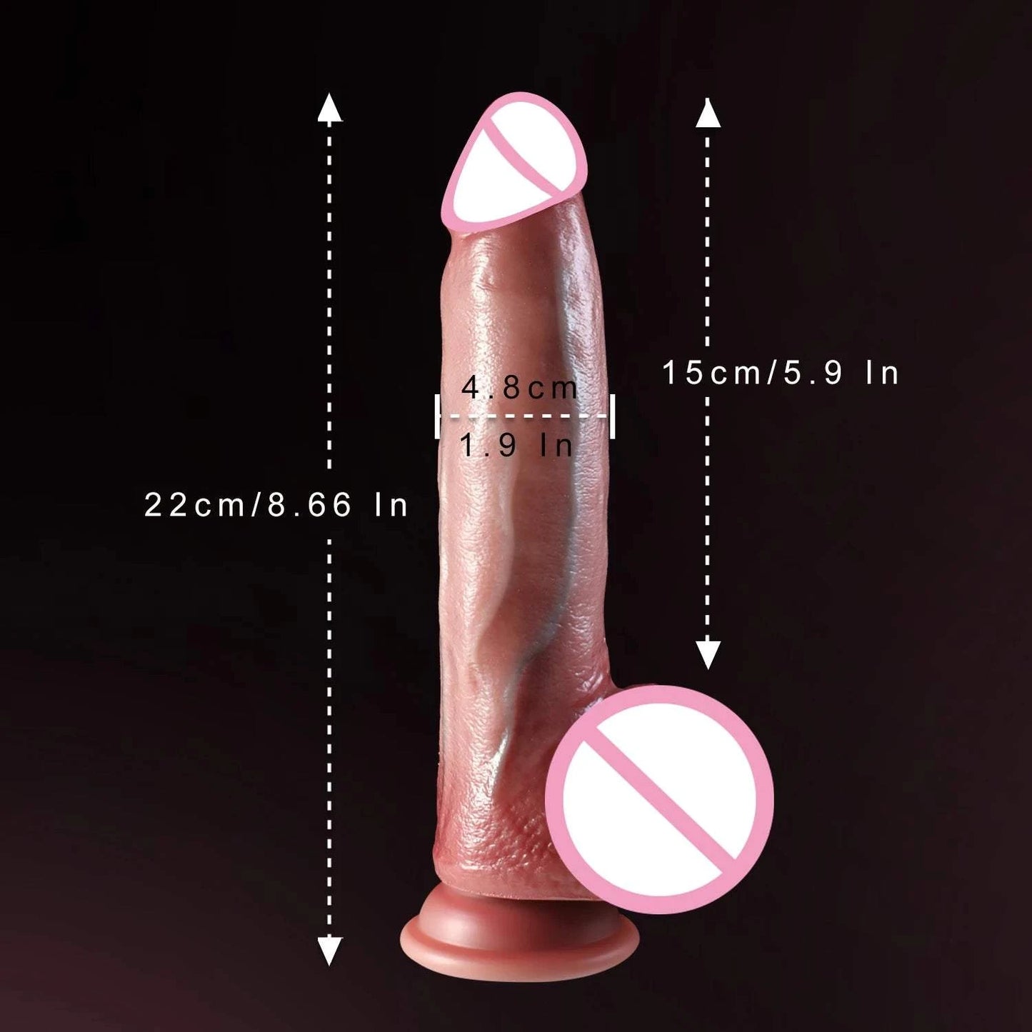 Realistic Telescopic Rotating Vibrator Dildo — Heated, Rotating & Telescopic Pleasure Stick