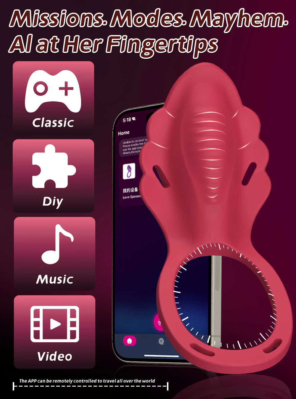 Sexy Adult Female App Control Panty Wearable Vibrator Female Clitoral G Spot Vibration Stimulator Adult Sex Toy for Couple