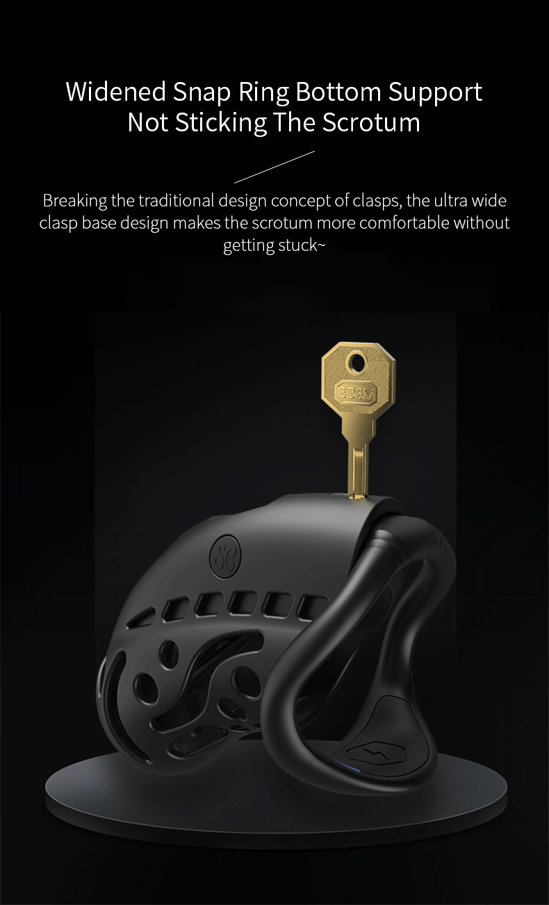 Wireless remote control electric shock male chastity cage with urethral lock and widened snap ring bottom support