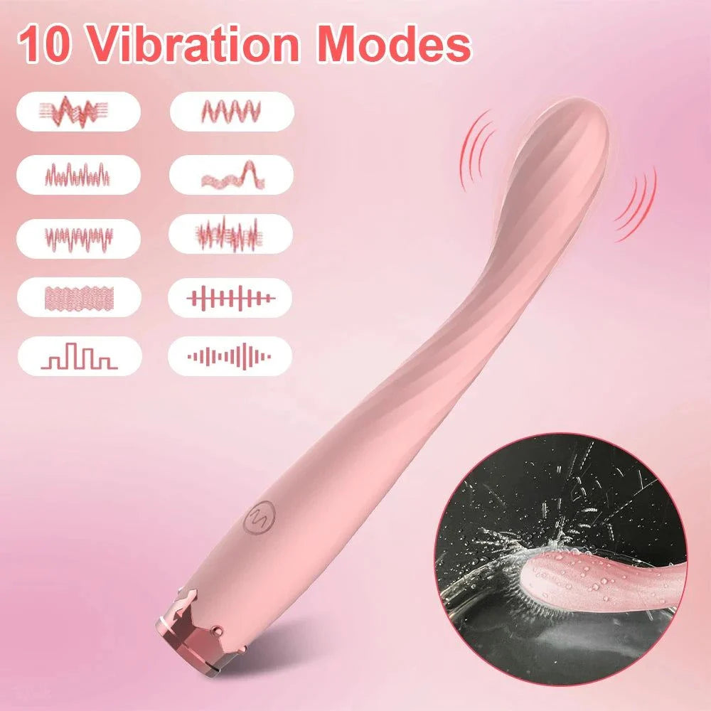 8 Seconds to Orgasm G-Spot Vibrator with 10 vibration modes, finger-shaped silicone design for G-spot, clitoral, and nipple stimulation, waterproof