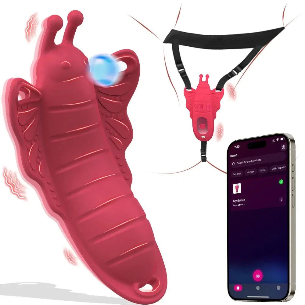 Wireless App Wearable Panty Vibrator with clitoral stimulator, penis ring, and smartphone app control