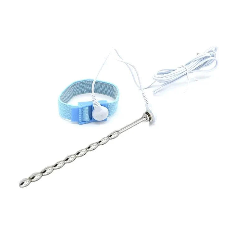 Varied Electro-Shock Penis Ring with electro-stim urethra and prostate stimulator and adjustable strap