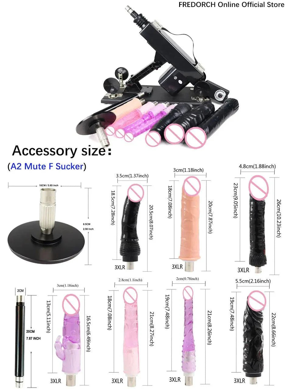 Automatic Sex Machine with adjustable thrust, remote and app control, multiple attachments included