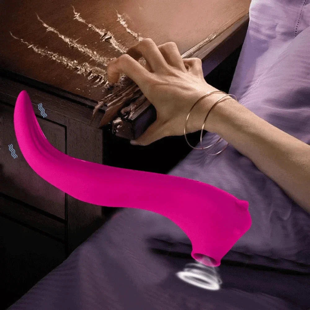 Powerful Clitoris Sucking Vibrator in pink with ergonomic design and suction feature for women