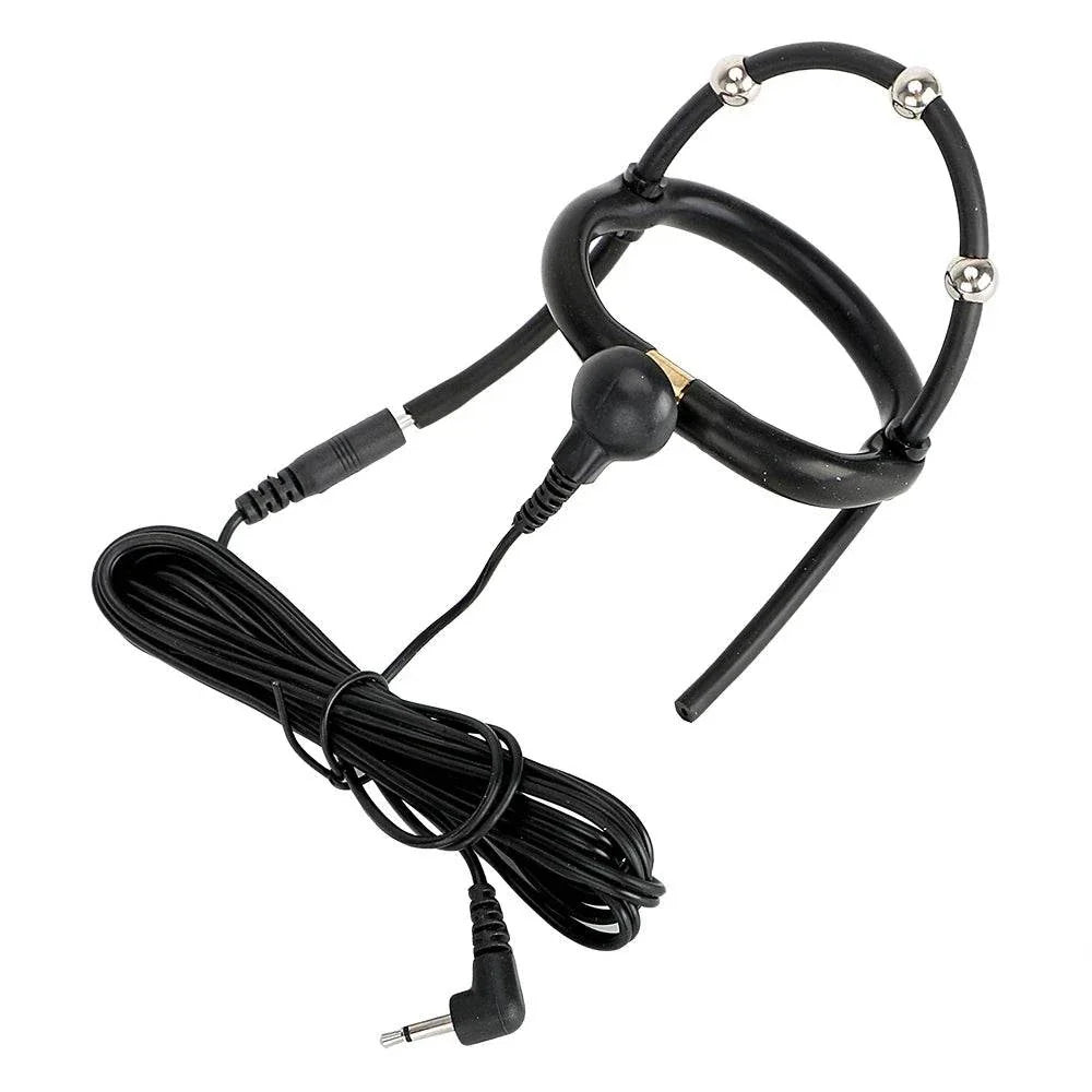 Varied electro-shock penis ring with electrodes and connecting wire for e-stim stimulation and prostate play