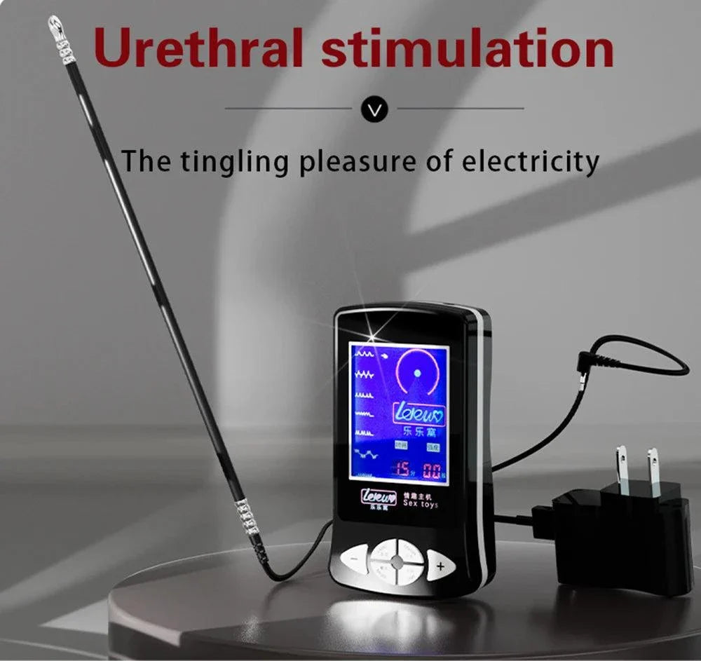 Electric Shock Stimulator urethral sounding device with digital control unit for men