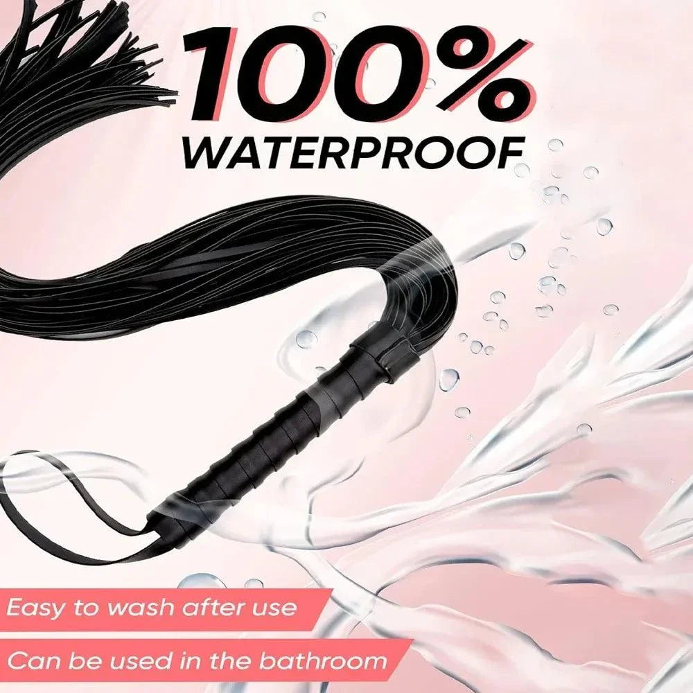 Faux leather whip riding crop for BDSM waterproof and easy to wash
