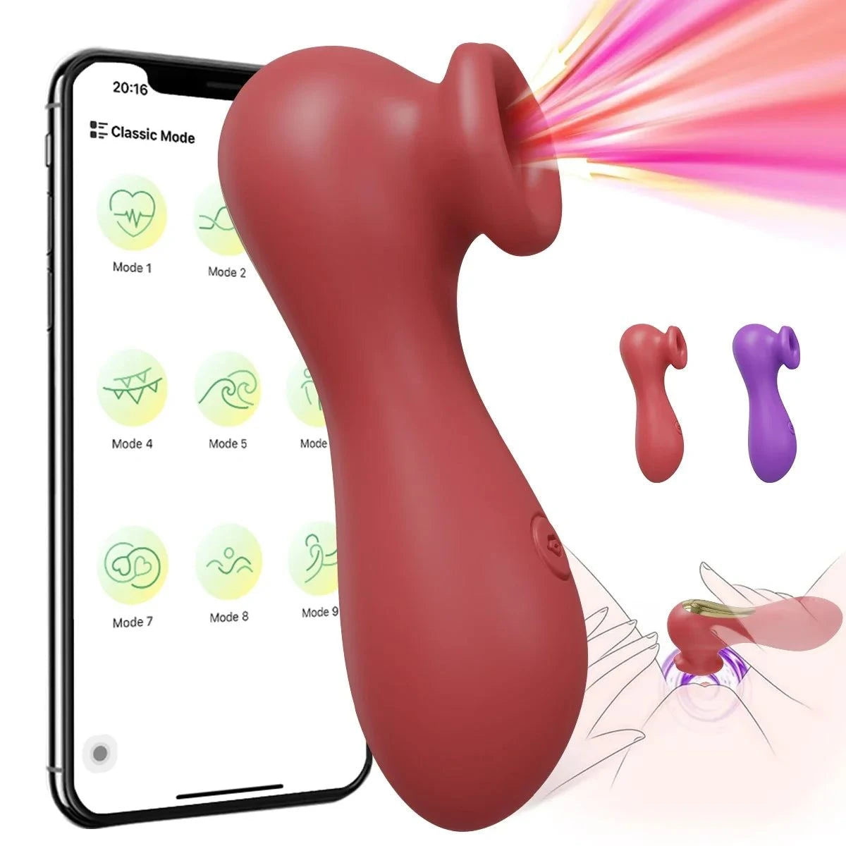 APP-Controlled Sucking Vibrator — Clit & Nipple Stimulator with Suction + Vibration
