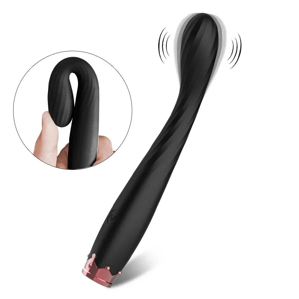 Black finger-shaped 8 Seconds to Orgasm G-Spot Vibrator with silicone body and multiple vibration modes for clitoral and nipple stimulation