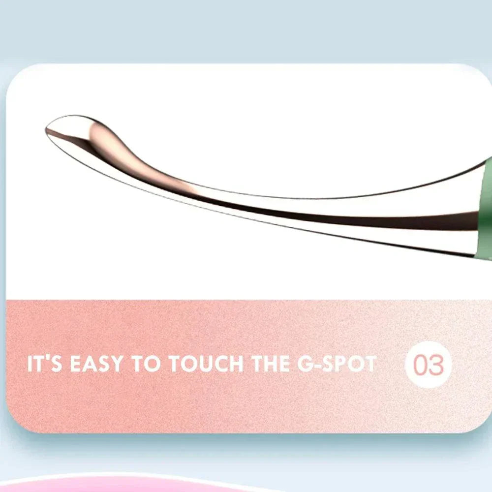 High-frequency G-spot vibrator with ergonomic design for G-spot, clitoral, and nipple stimulation