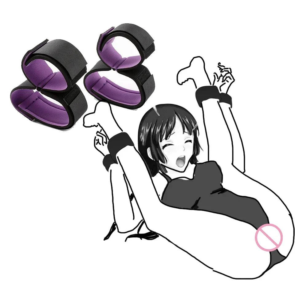All-in-One 18-Piece Bondage & Strap-On Kit with adjustable hand and leg restraints for BDSM play