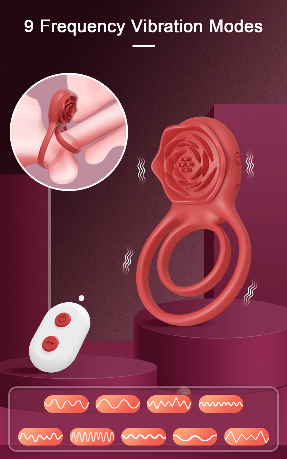 Adjustable Silicone Cock Ring & Extender – Delay Ejaculation & Dual Stimulation Device