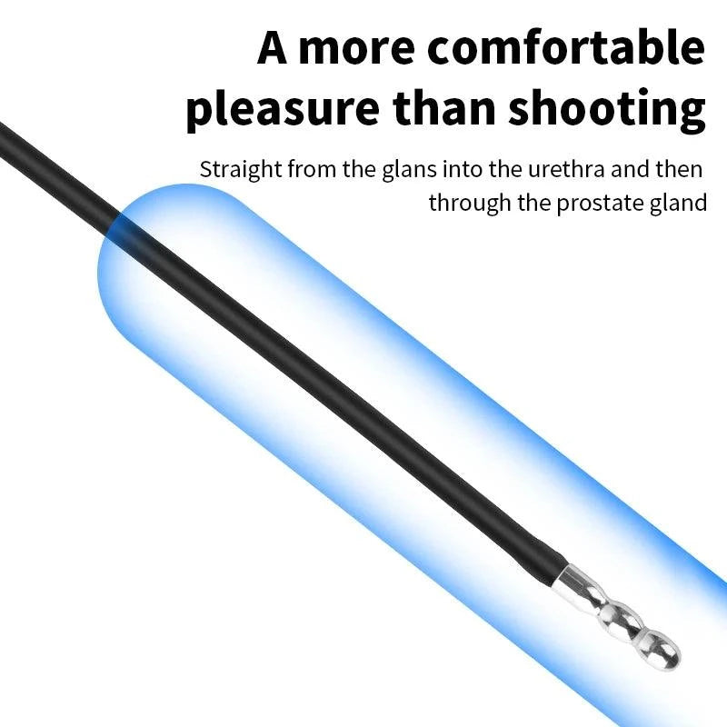 Dilatador uretral de silicona con descarga eléctrica — Tapón para el pene con forma de ojo de caballo