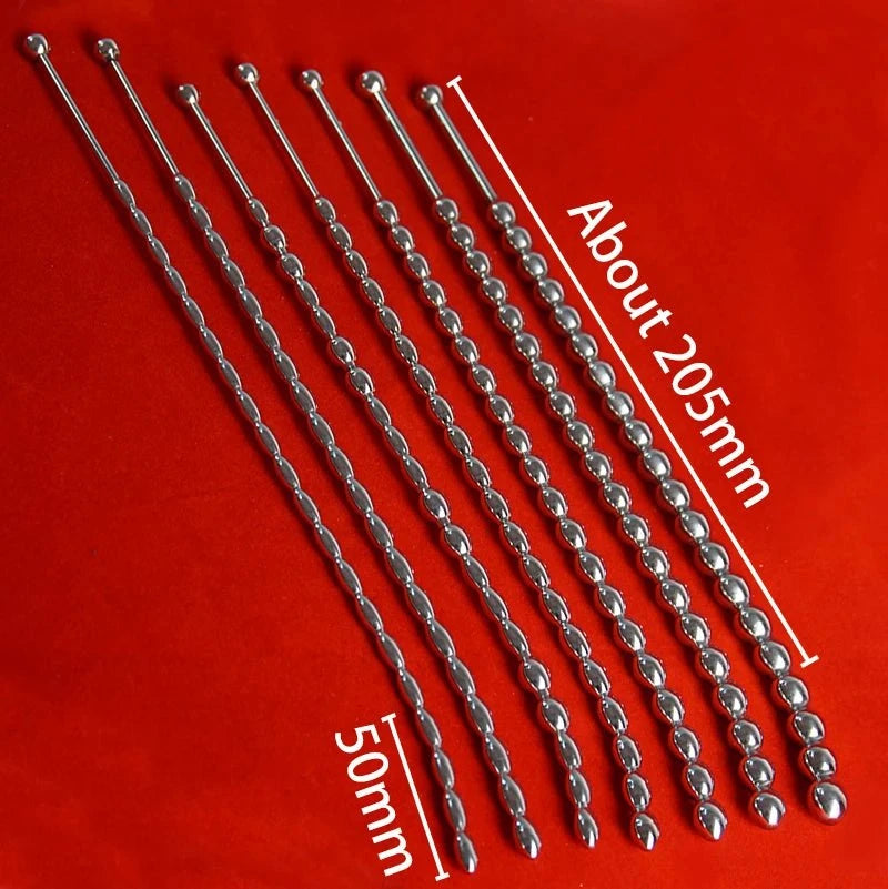 Tapón uretral curvo para pene – Dilatador uretral de acero inoxidable