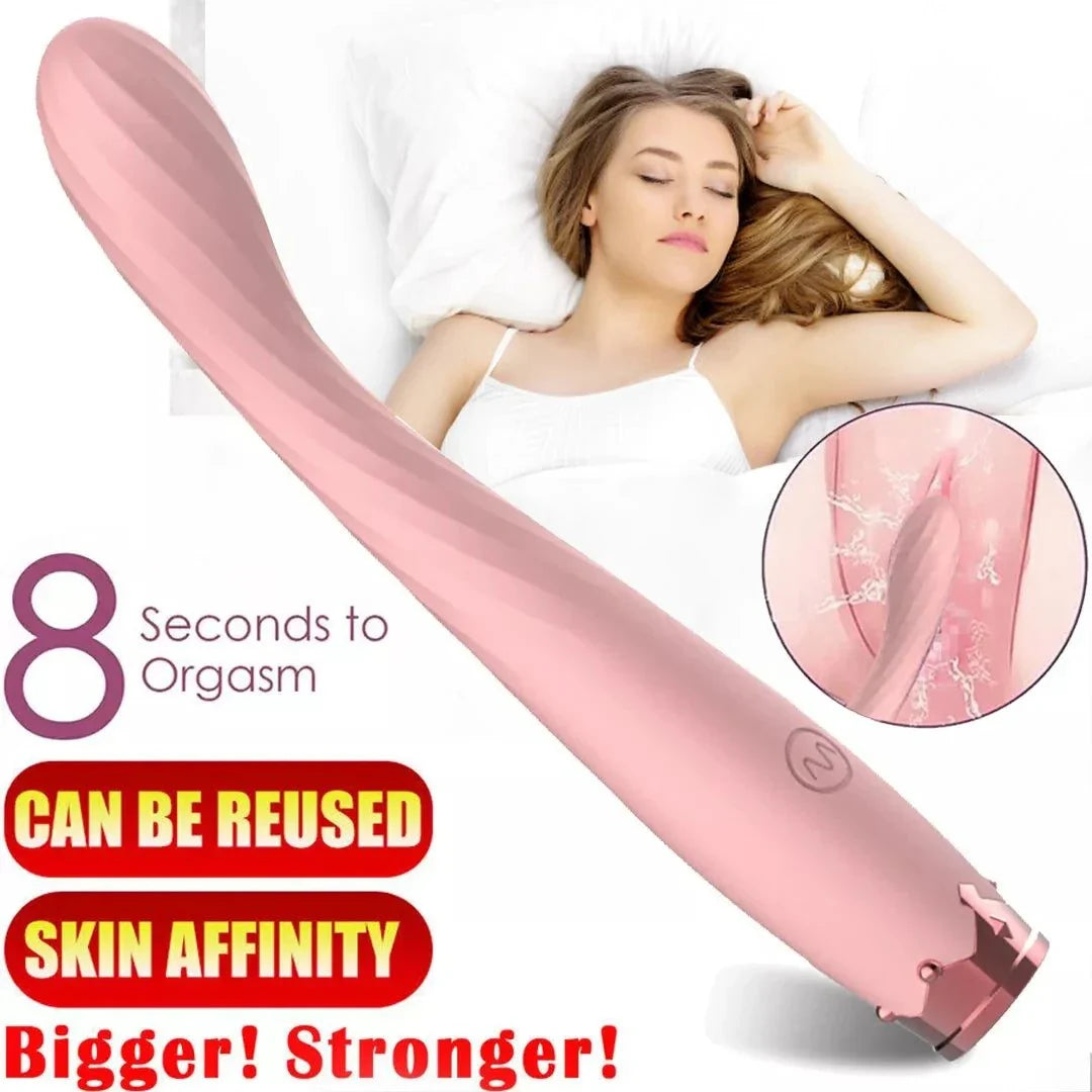 8 Seconds to Orgasm G-Spot Vibrator finger-shaped pink silicone with multiple modes for clitoral and nipple stimulation