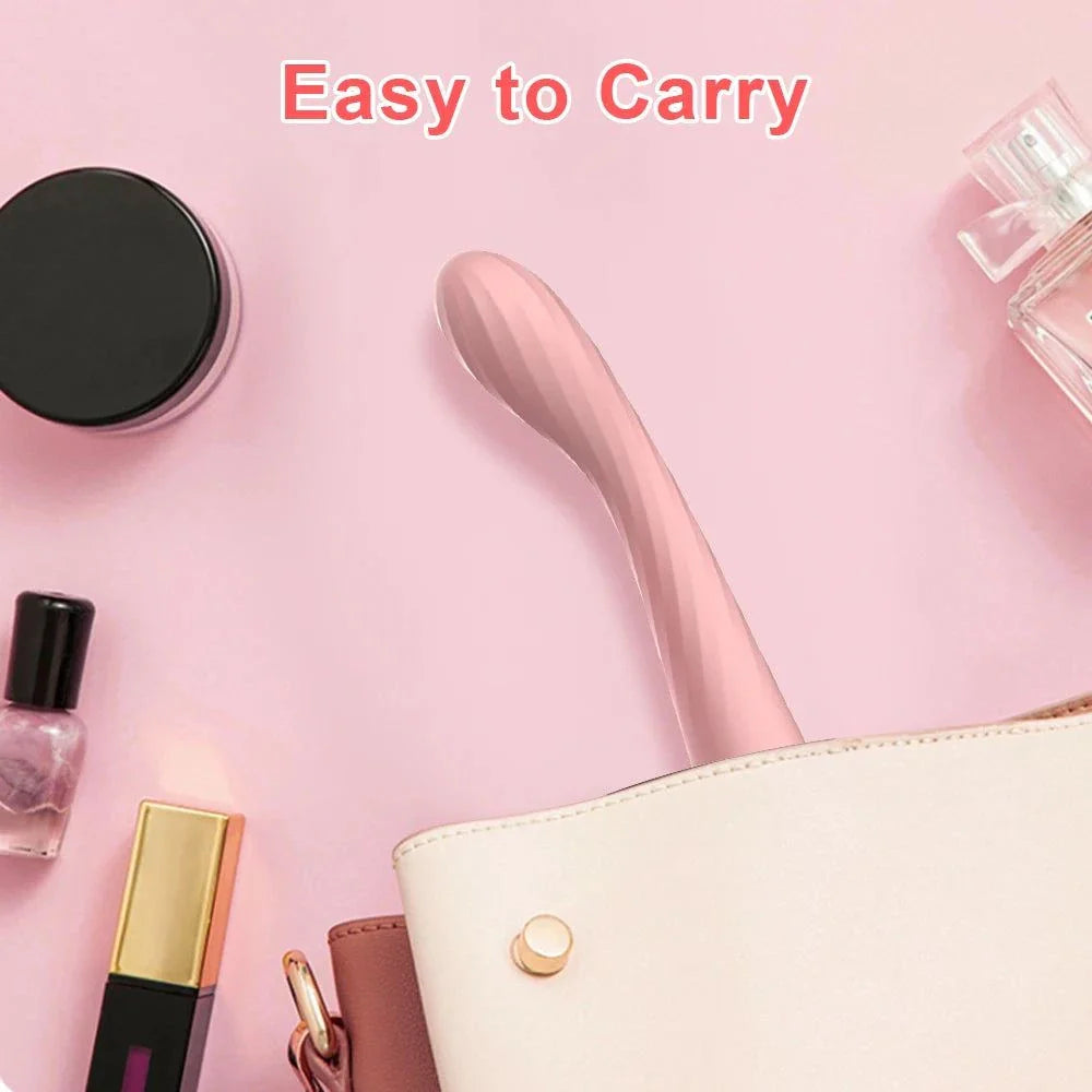 8 Seconds to Orgasm G-Spot Vibrator finger-shaped pink silicone vibe for G-spot, clitoral, and nipple stimulation in purse