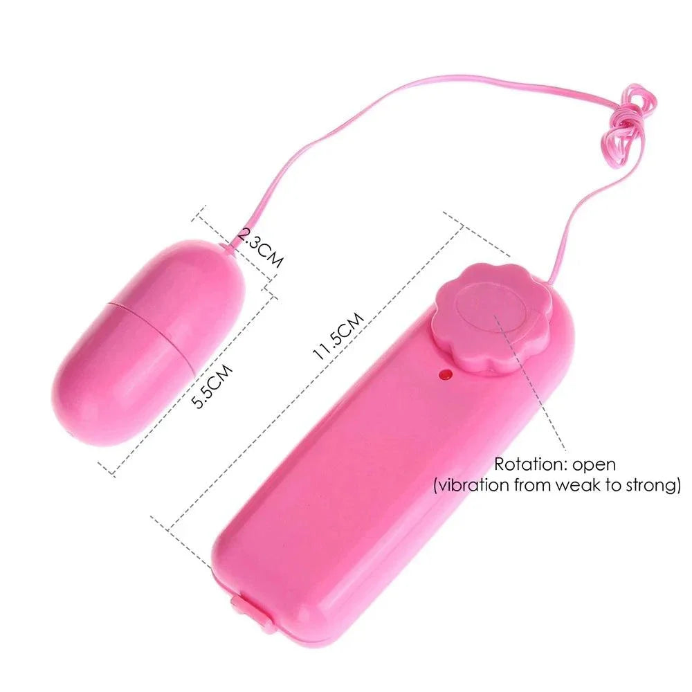 Pink vibrating bullet and remote control for plush & nylon BDSM kit, adjustable vibration levels, compact size
