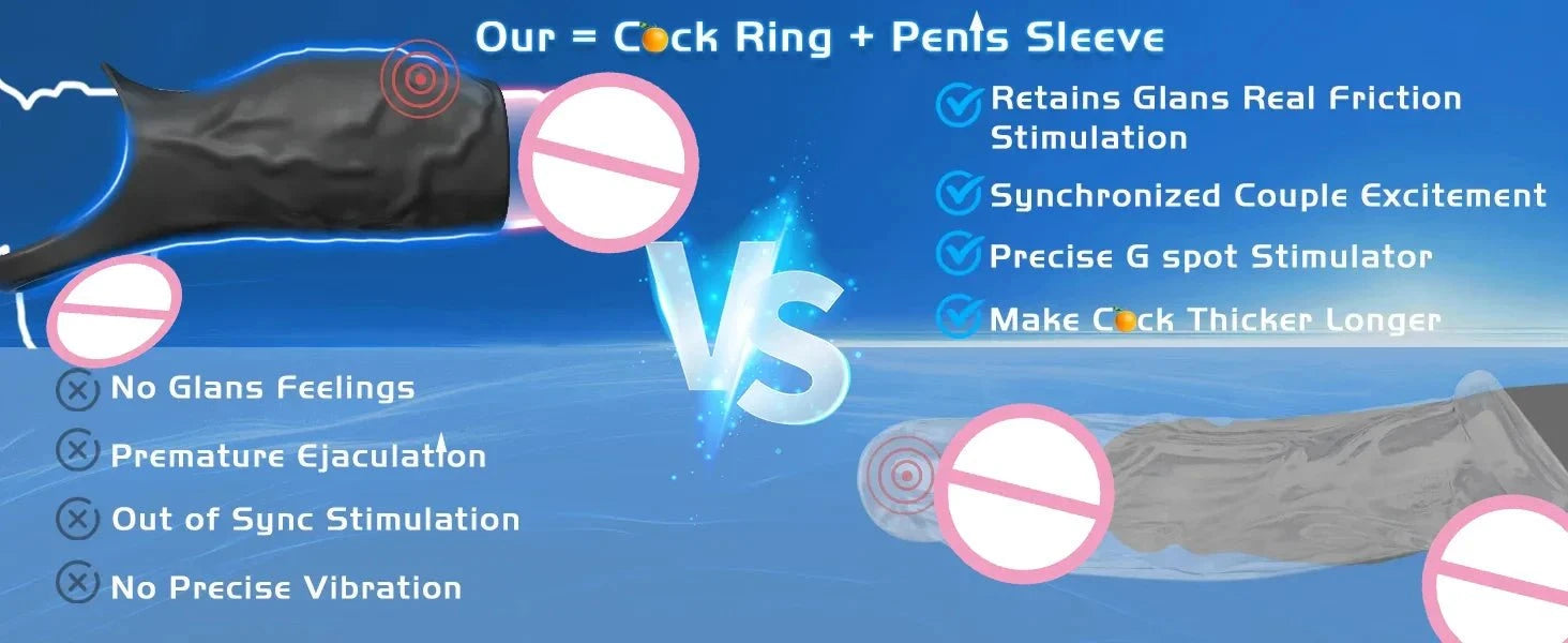 Comparison of cock ring and penis sleeve versus vibrator penis sleeve with features for G-spot stimulation and ejaculation extension