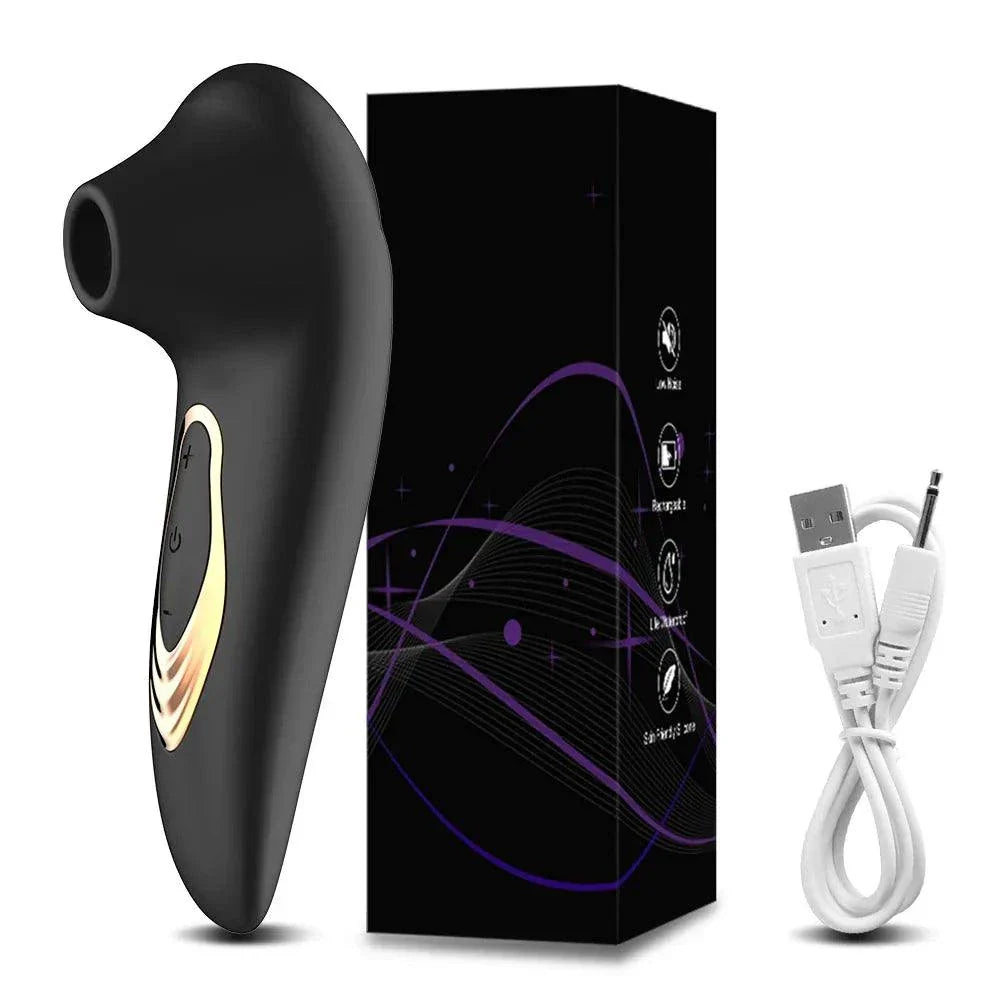 Powerful clitoris sucking vibrator with ergonomic design, multiple modes, and USB charging cable