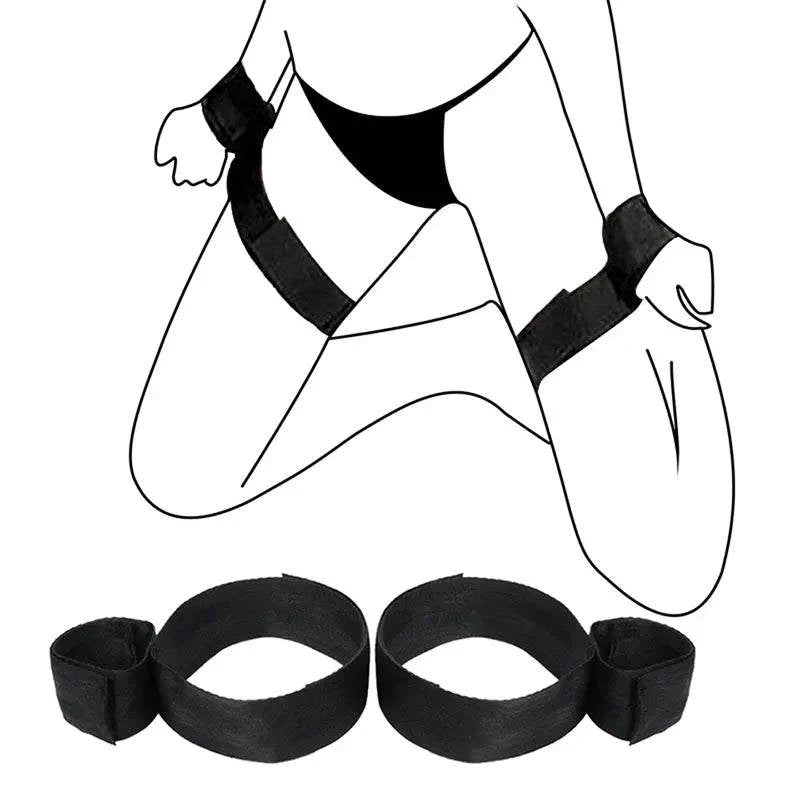 All-in-One 18-Piece Bondage & Strap-On Kit with adjustable harness and hand and leg restraints for BDSM play