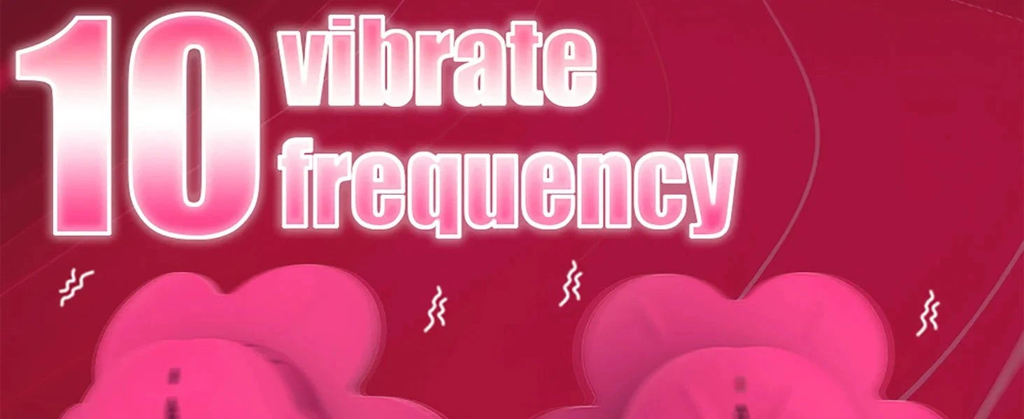 Rose-shaped adjustable nipple clamps vibrator with 10 vibration modes and remote control on pink background