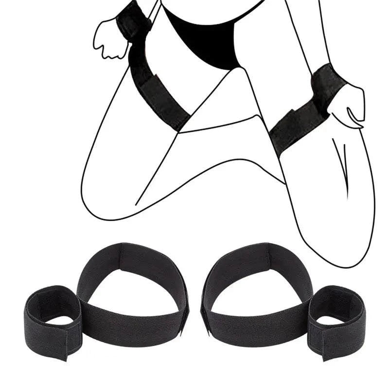 All-in-One 18-Piece Bondage & Strap-On Kit with adjustable harness, hand and leg restraints for BDSM play