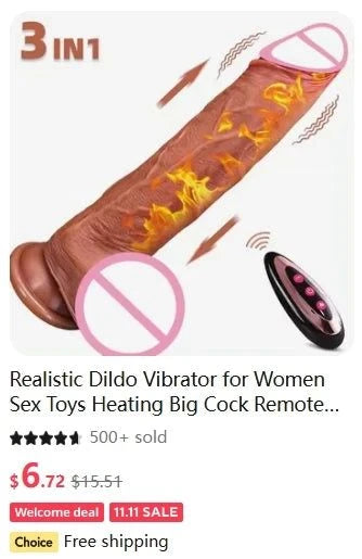 Realistic Telescopic Rotating Vibrator Dildo — Heated, Rotating & Telescopic Pleasure Stick