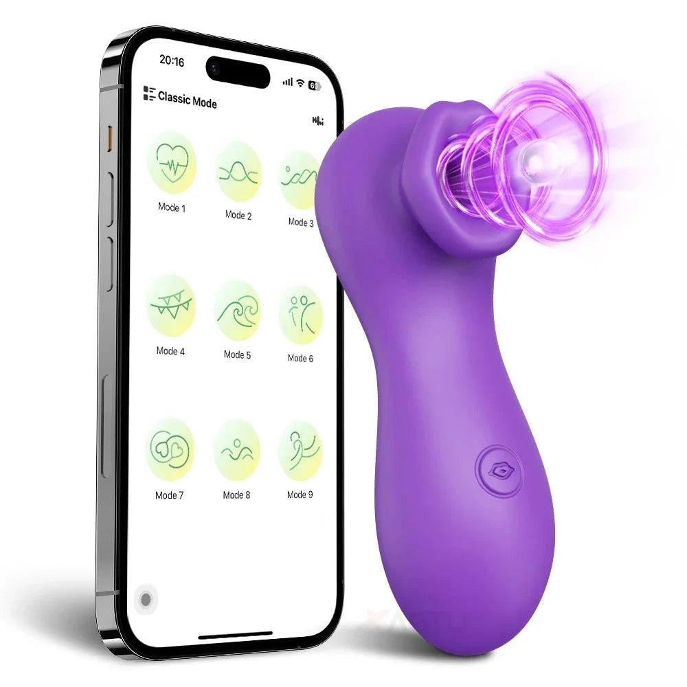 APP-Controlled Sucking Vibrator — Clit & Nipple Stimulator with Suction + Vibration
