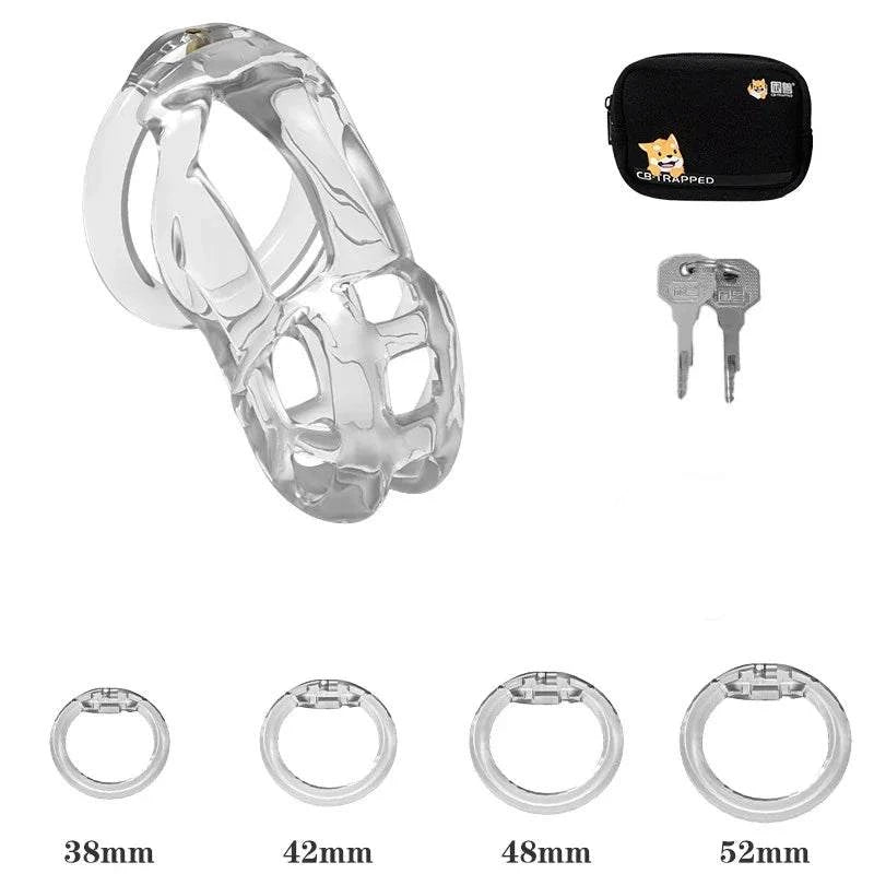 Mini dispositivo de castidad masculino: jaula ventilada con anillo y cerradura
