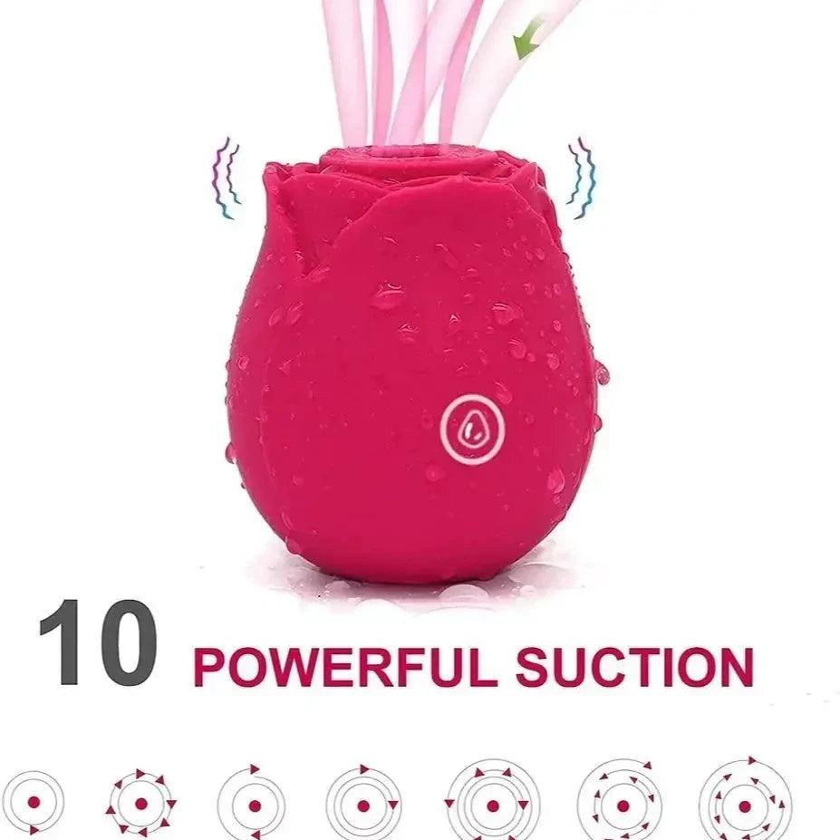 Rose-Shape Sucking Vibrator – Clitoral & Nipple Stimulator with Oral Licking Sensation