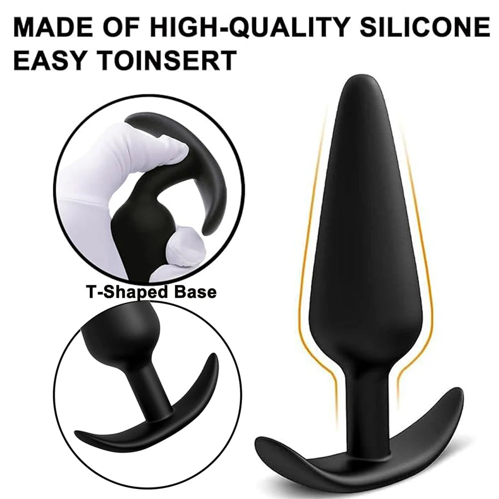 3-Piece Silicone Anal Plug Set – Soft & Flexible Butt Plugs
